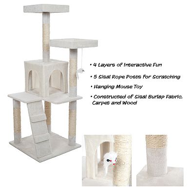 Pet Adobe Multi-Level Cat Tree House