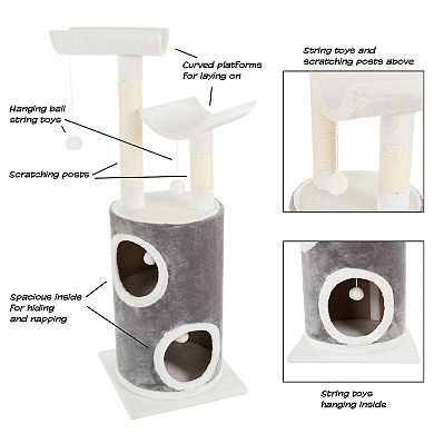 Pet Adobe Cat 44.75-Inch Multi-Level Kitty Condo