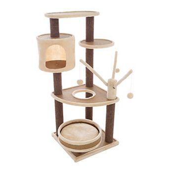 Pet Adobe 6 tier Cat Tree Tower with Cat Bed