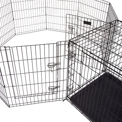 Pet Adobe Folding Puppy Playpen - 58 x 60 x 30 Enclosure