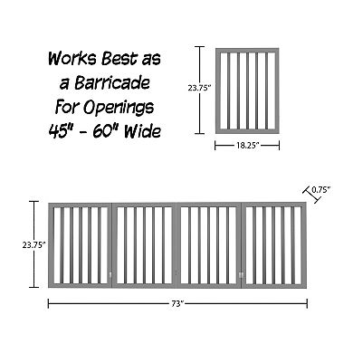 Pet Adobe Freestanding 4 Panel Folding Pet Gate