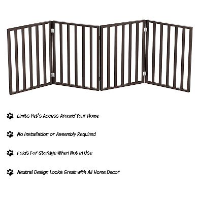 Pet Adobe Freestanding 4 Panel Folding Pet Gate