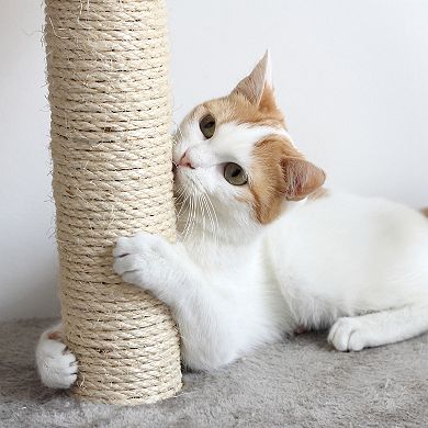 Pet Adobe 3-Tier Cat Tree House & Play Area