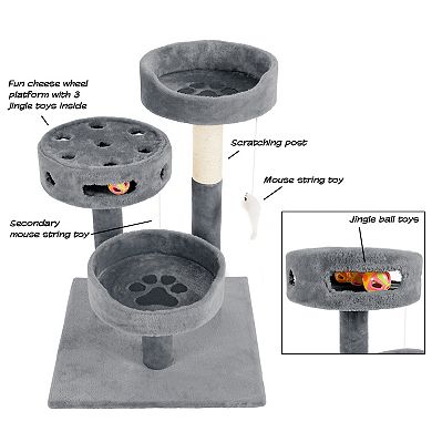 Pet Adobe 3-Tier Cat Tower & Interactive Toy