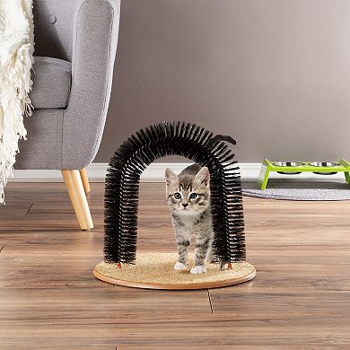 Pet Adobe Self-Grooming Cat Arch with Bristle Ring
