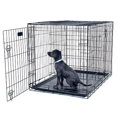 Pet Adobe Double Door Folding Metal Dog Crate 42-in.