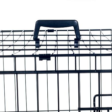 Pet Adobe Double Door Folding Metal Dog Crate 42-in.