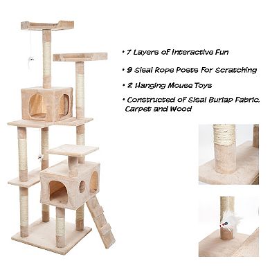 Pet Adobe 5.5-ft. Multi-Level Cat Tree House