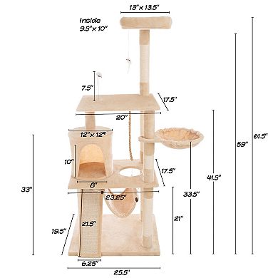 Pet Adobe 4-Tier Cat Tower & Kitty Condo