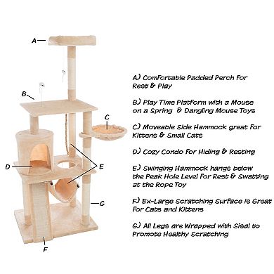 Pet Adobe 4-Tier Cat Tower & Kitty Condo