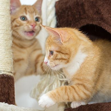 Pet Adobe 4-Tier Cat Tower & Kitty Condo