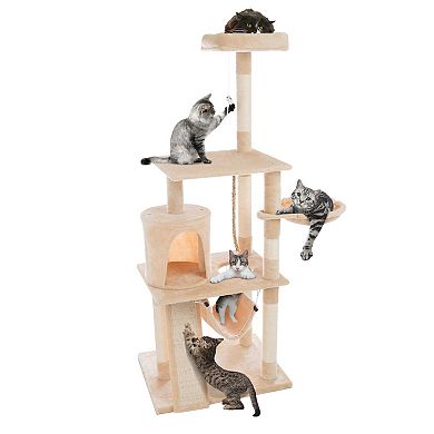 Pet Adobe 4-Tier Cat Tower & Kitty Condo