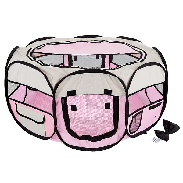 Pet Adobe Portable Pop-Up Play Pen-Indoor/Outdoor - Pink