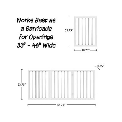 Pet Adobe Freestanding White 3 Panel Pet Gate