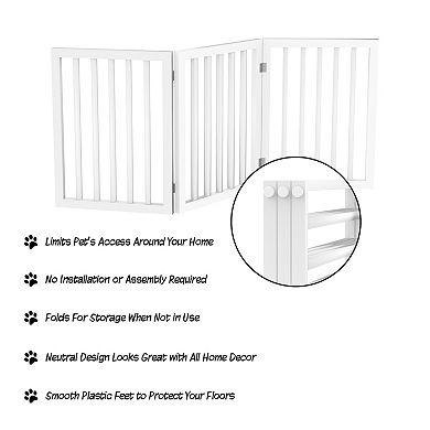 Pet Adobe Freestanding White 3 Panel Pet Gate