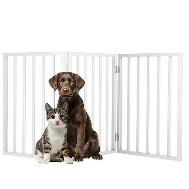 Pet Adobe Freestanding White 3 Panel Pet Gate
