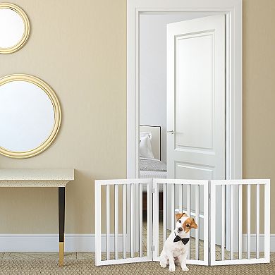Pet Adobe Freestanding White 3 Panel Pet Gate