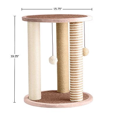 Pet Adobe Cat Scratching Post, Toys, & Play Area