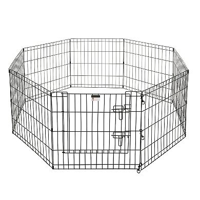 Pet Adobe 8-Panel Folding Metal Playpen with Door