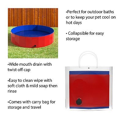 Pet Adobe Collapsible Dog Pool & Bath with Drain