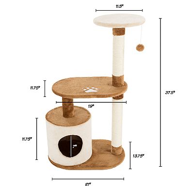 Pet Adobe Cat Multi-Level Kitty Condo - 37.5-in.