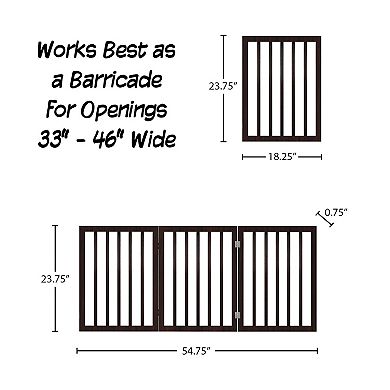 Pet Adobe Freestanding Black 3 Panel Pet Gate