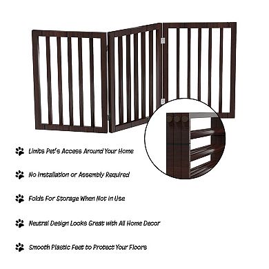 Pet Adobe Freestanding Black 3 Panel Pet Gate