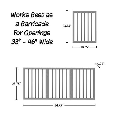 Pet Adobe Freestanding 3-Panel Wood Pet Gate