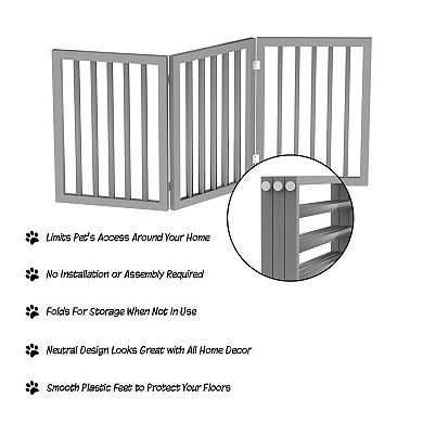 Pet Adobe Freestanding 3-Panel Wood Pet Gate