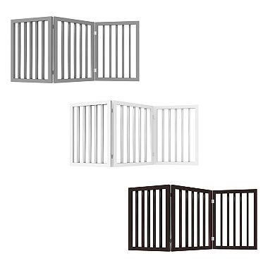Pet Adobe Freestanding 3-Panel Wood Pet Gate