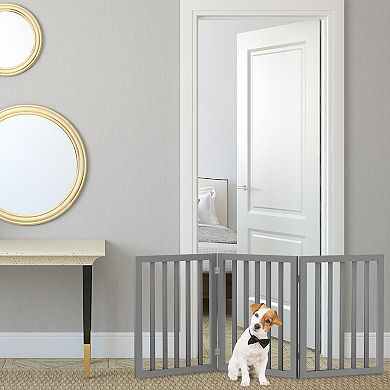 Pet Adobe Freestanding 3-Panel Wood Pet Gate