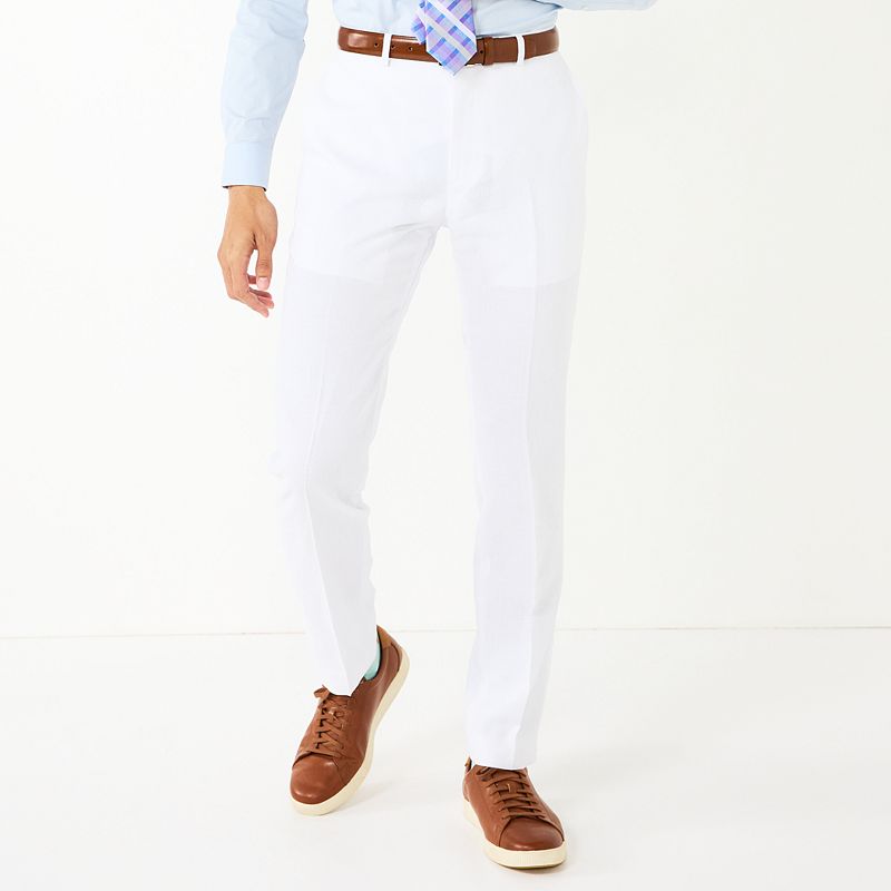 Mens Apt. 9 Premier Flex Extra-Slim Washable Suit Pant, Size: 32X30, White