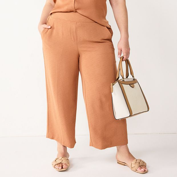 Plus size wide shop leg cropped pants