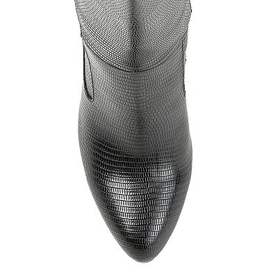 Journee Tavia Women's Faux Snakeskin Knee-High Boots