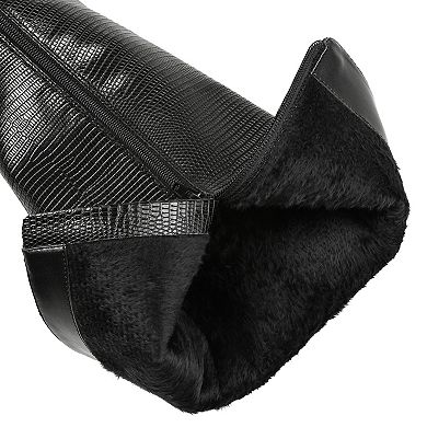 Journee Tavia Women's Faux Snakeskin Knee-High Boots