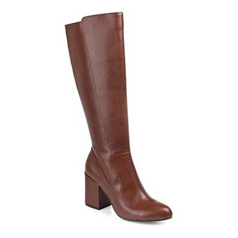 Journee Tavia Women's Faux Snakeskin Knee-High Boots