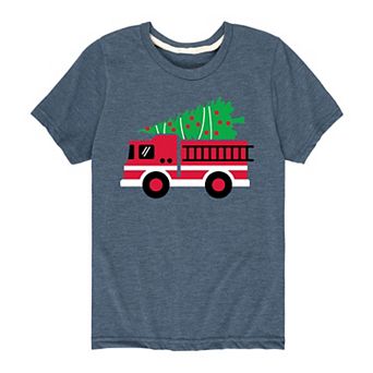 Boys 8-20 Christmas Fire Truck Graphic Tee