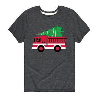 Boys 8-20 Christmas Fire Truck Graphic Tee