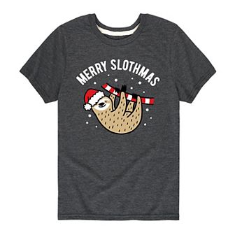 Boys 8-20 Merry Slothmas Graphic Tee