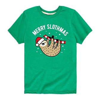 Boys 8-20 Merry Slothmas Graphic Tee