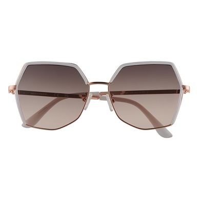 Skechers® Women's 58mm Oversized Geometric Butterfly Sunglasses