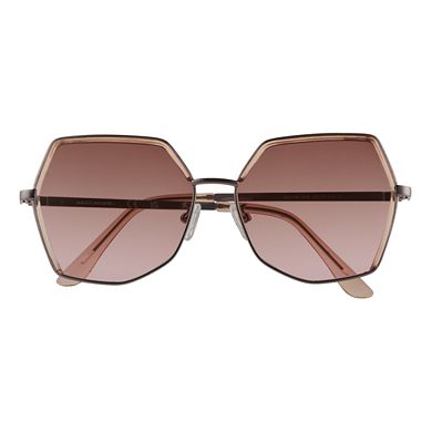 Skechers® Women's 58mm Oversized Geometric Butterfly Sunglasses