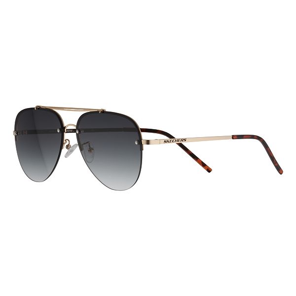 Skechers® Unisex 59mm Rimless Aviator Sunglasses