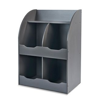 Badger Basket Four Bin Storage Cubby with Bookshelf