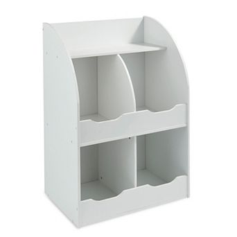 Badger Basket Four Bin Storage Cubby with Bookshelf
