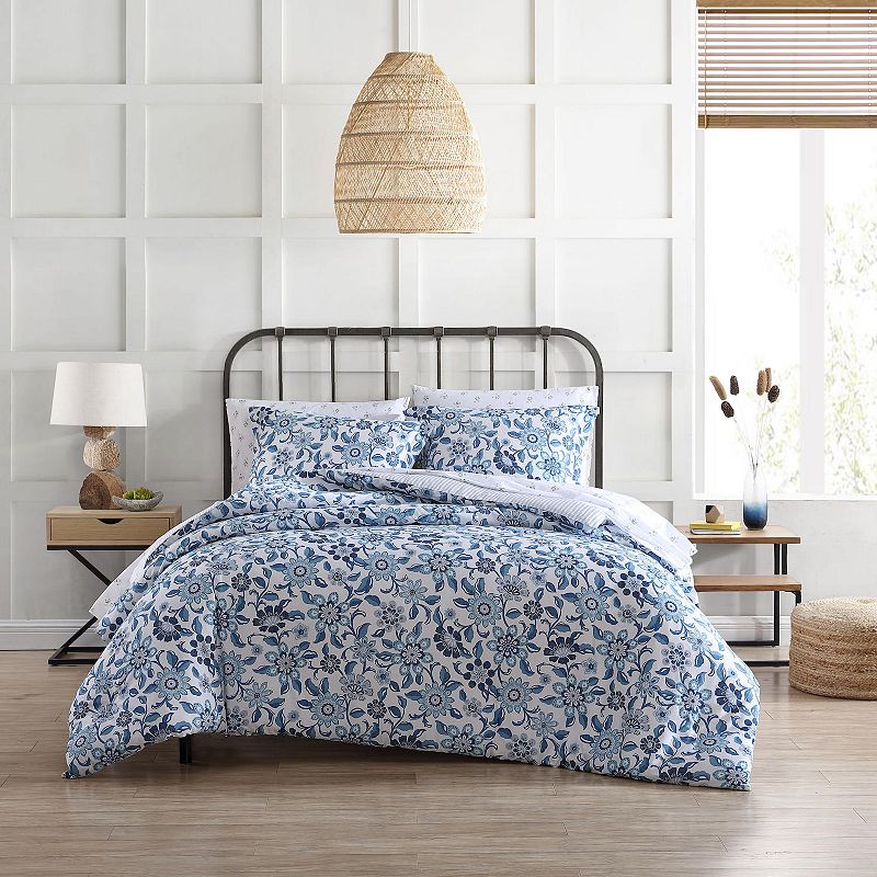 Stone Cottage Bennington Floral Duvet Cover Set with Shams, Blue, King