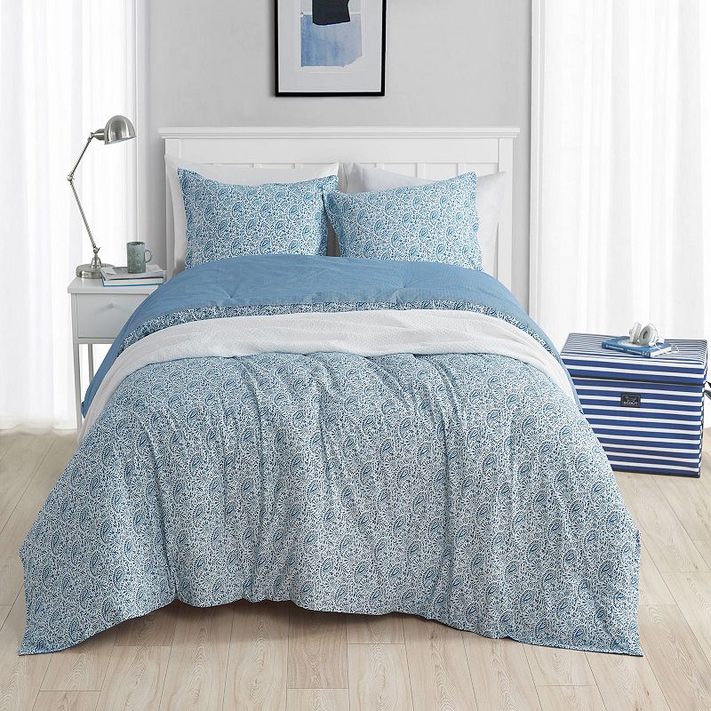 Scout Aint Baroque Comforter Set with Shams, Blue, King