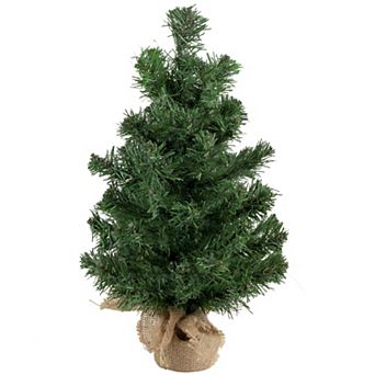 Northlight 18" Mini Pine Medium Artificial Christmas Tree in Burlap Base