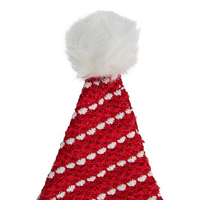 Northlight 17-in. Red & White Striped Santa Hat With Pom Pom
