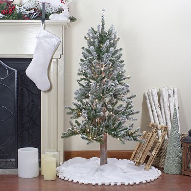 Northlight 4-ft. Pre-Lit Flocked Alpine Artificial Christmas Tree